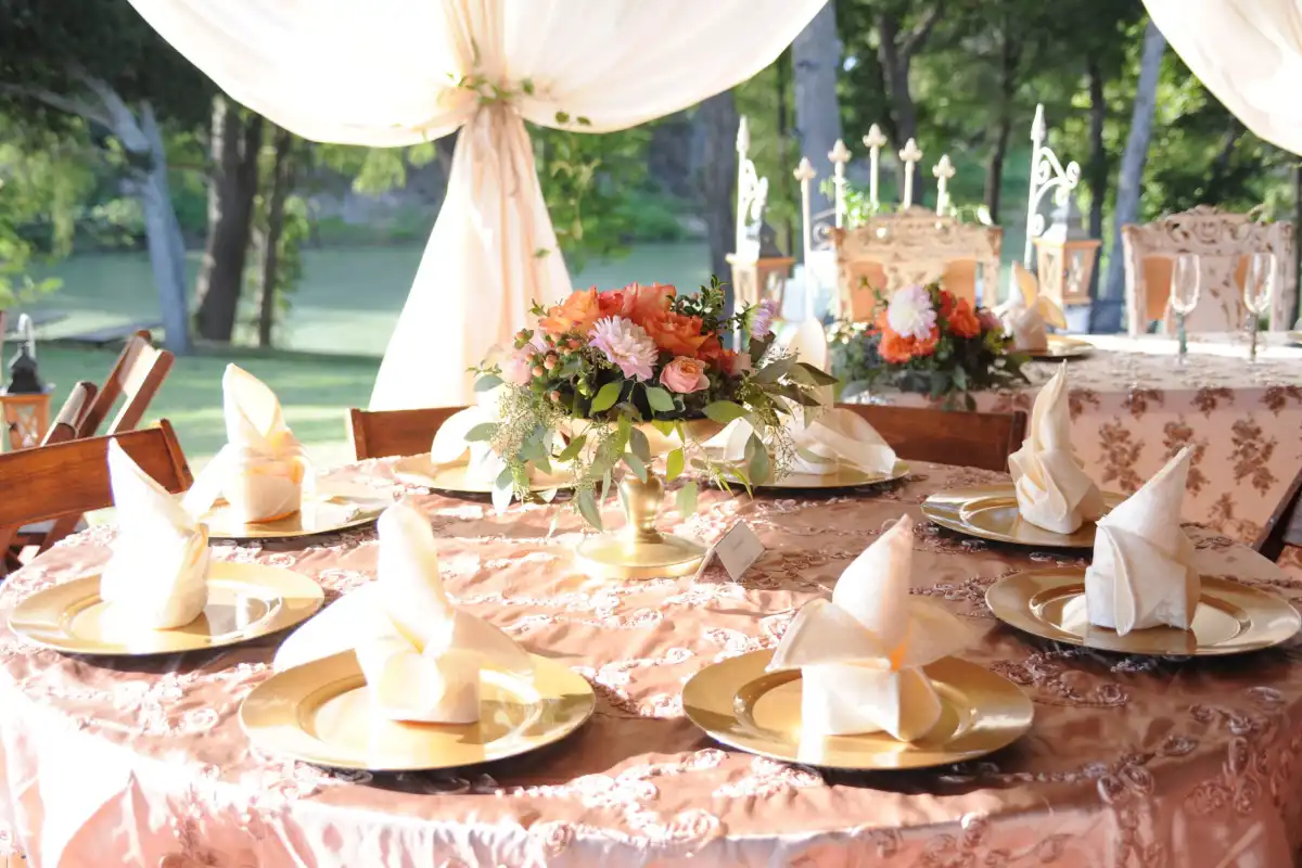 Elegant wedding reception table at Spirit Inn of Mission Valley